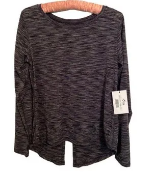 ZYIA Active charcoal split back long sleeve T XXL NWT thumbnail 1
