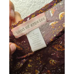 Band of Gypsies Burgundy Boho Medallion High Low Sleeveless Blouse Top Medium thumbnail 3