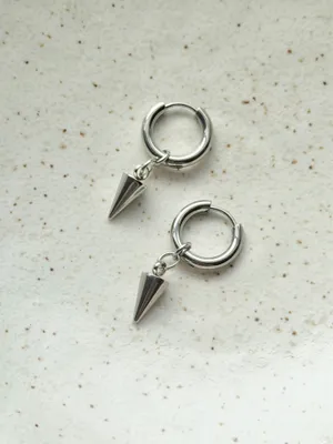 Handmade fully stainless steel spike hoop earrings💫🌀 thumbnail 3