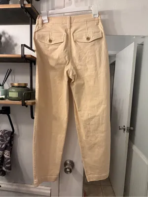 Madewell Beige High-Rise Straight Leg Pants thumbnail 4