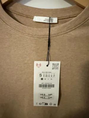 ZARA Tan T-Shirt thumbnail 2