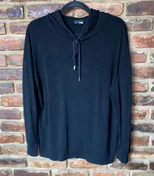 Aritzia Wilfred Free Black Knit Open Back Hoodie Sweater Sweatshirt Size Small thumbnail 1