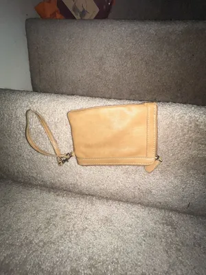 Franco Sarto Tan Leather Wristlet Pouch thumbnail 2