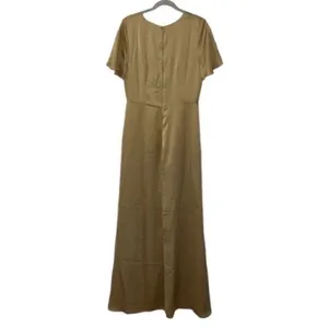Show Me Your MUMU Tan Silky Gown/ Dress(Size Large) thumbnail 3