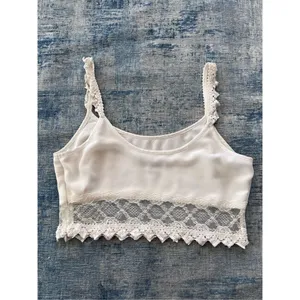 Kendall & Kylie White Lace Side Zip Crop Top Medium thumbnail 2