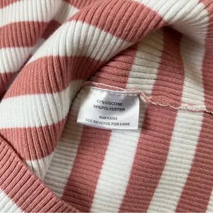 Tyler Boe Pink and White Striped Short Sleeve Ribbed Tee thumbnail 7