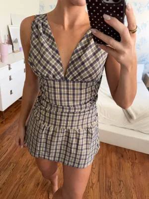 Peppermayo Mini Dress Flannel Gingham Pattern thumbnail 2