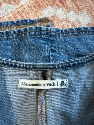 Abercrombie and Fitch denim tie front vest medium wash size XL thumbnail 4