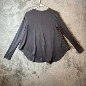Lululemon‎ Lifted Balance Long Sleeve Heathered Gray 6 High Neckline Draped Hem thumbnail 2