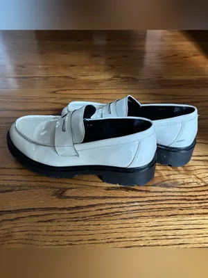 Steve Madden Lotto Cream & Black Chunky Patent Leather Loafers thumbnail 3