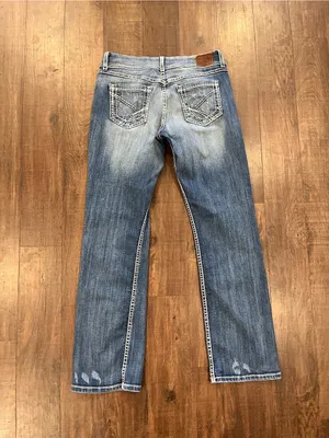 BKE Harper Bootcut Jeans Dark Wash Contrast Stitch Embroidered 29R (29x31.5) thumbnail 6