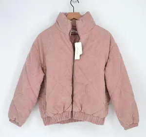 NEW All In Favor Quilted Corduroy Bomber Jacket in Dusty Pink Women's S thumbnail 1