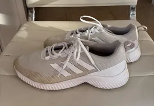 Adidas Bounce Womens Training Shoes Light Grey White‎ EF2005 Size 8 thumbnail 1