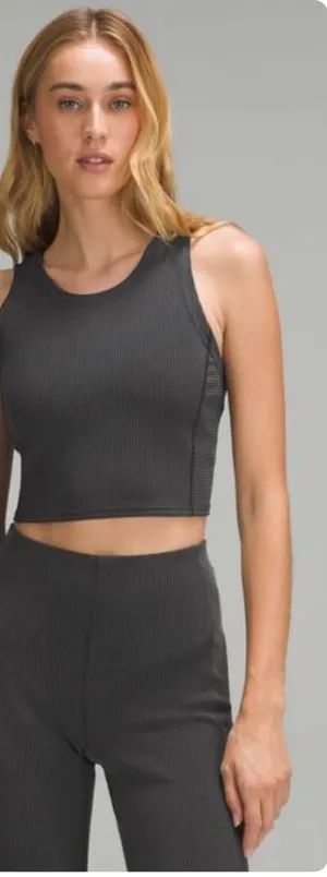 Lululemon Ribbed Softstreme Cropped Tank Top washed Black 6 thumbnail 1