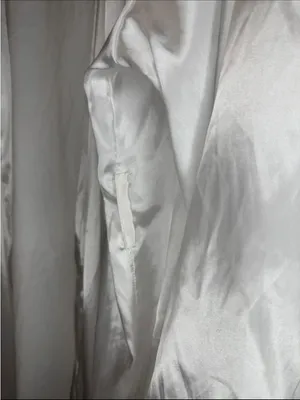 Night Satin Feather Trim Robe White Size 14 thumbnail 6