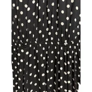 J. Crew Long-Sleeve Chiffon‎ Midi Dress Black Polka Dot Women's Size Small thumbnail 7