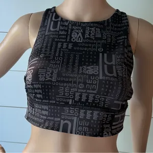 Lululemon Energy High-Neck Longline Bra in Lululemon Ombre Black Multi Sz 12 thumbnail 2