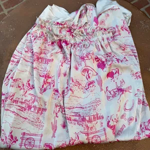 Free people Dreamy Days Pajama Set pink + white western cowgirl theme sz xs #loungewear #cozy #sleepwear #y2k thumbnail 3