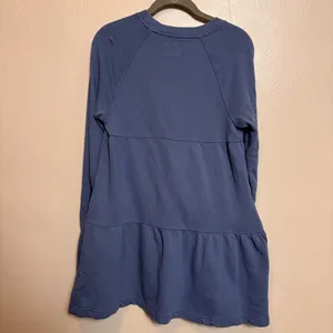 Aerie Women’s Weekend Tiered Dress Long‎ Sleeve 100% Cotton Cornflower Blue XS thumbnail 6