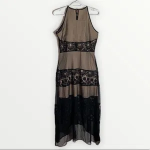 Foxiedox Tristan Lace & Chiffon black maxi dress size L thumbnail 5