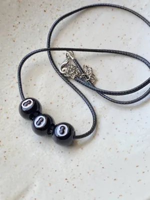 Handmade 8 ball grunge funky unisex necklace🎲8️⃣🖤 thumbnail 3