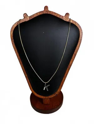 BaubleBar EUC Gold Tone Initial "K" w/Rhinestone Embellishment Necklace thumbnail 1