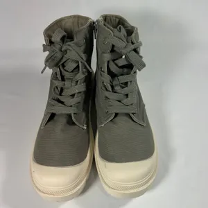 Portland‎ Boot Co JoJo Sage Green Canvas Lug Sole Sneaker Boots Women's 10M thumbnail 4
