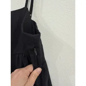 Things Between Black Scallop Hem Camisole Top Size M Linen Blend Babydoll Tank thumbnail 6