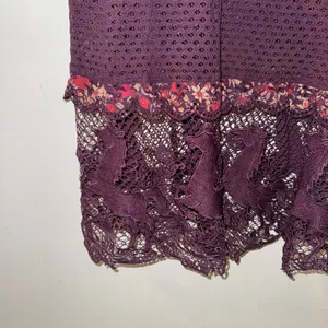 $280 EUC Farm Rio Purple Chelsea Garden Embroidered Lace Midi Tiered Dress S thumbnail 11