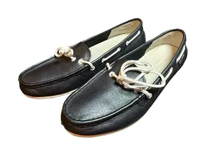 Cole Haan Black Leather Loafers White Laces Boat Shoes Womens‎ 7 B Narrow thumbnail 1