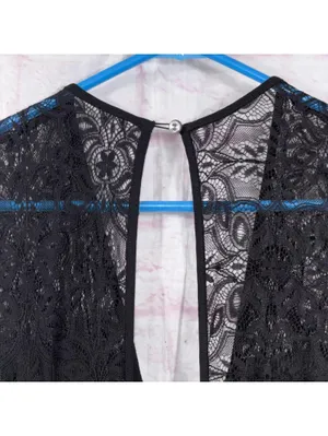 XOXO Black Lace Wide Leg Jumpsuit Women’s Medium Elegant Evening Party thumbnail 10