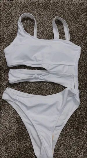 White One Piece Bathing Suit Size M thumbnail 1