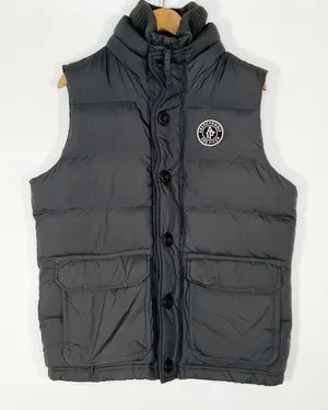 Abercrombie & Fitch Insulated Dark Grey Puffer Vest Coat Jacket Womens M thumbnail 1