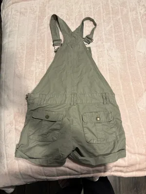 Vintage Army Green Overall Shorts thumbnail 2