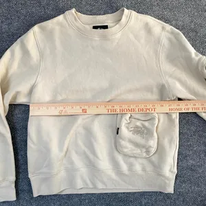 StüSsy Cream Front Pockets Crewneck Pullover Sweatshirt Streetwear Skate Casual thumbnail 6