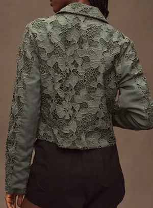 Anthropologie Dolan Lace Moto Jacket, Size M thumbnail 2
