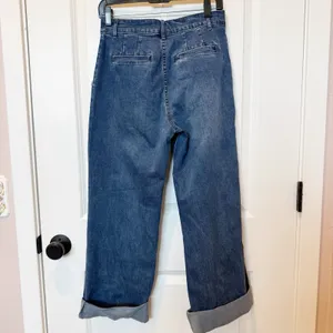 Bagatelle Collection Pleated Wide Leg Jeans Size 27 High Waist Dark Denim Casual thumbnail 4