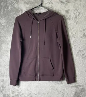 Quince Women's SuperSoft Fleece Full-Zip Up Hoodie Dried Fig Purple XS thumbnail 1