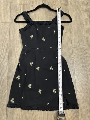 Urban Outfitters Cottagecore Floral Dress XS Navy Blue Ruffle Spring thumbnail 8