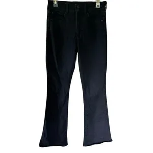 American Eagle Next Level Stretch Black Flare Jeans 6 Regular Double Button thumbnail 2