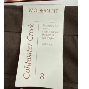 NWT Coldwater Creek Womens Modern Fit Brown Cotton Stretch Wide Leg Pants Size 8 thumbnail 12
