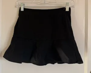 Zara Black Mini Skirt with Flounce Hem thumbnail 1