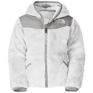 White furry north face fleece jacket thumbnail 1