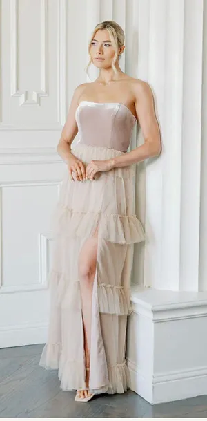 REVELRY Velvet + Tulle Dress thumbnail 1