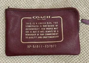 Coach purse insert, wine and gold, small flaws shown in pics, works great thumbnail 1