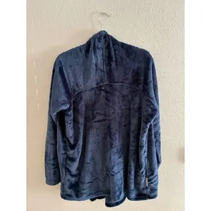 Ugg Ilsa Plush Fleece Open Lounge Cardigan Navy Blue L thumbnail 7