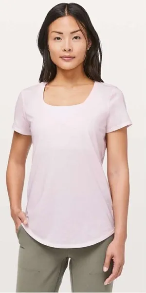 Lululemon Love Tee V Pink Glow Short Sleeve Athletic T-Shirt 6‎ thumbnail 1
