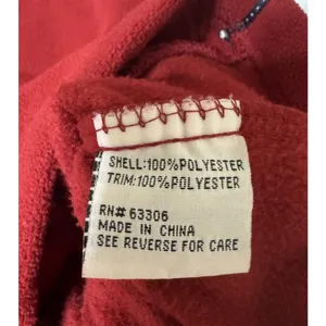 Vintage 90s Wilson Full‎ Zip Athletic Fleece Hoodie Red Jacket - Womens XL thumbnail 6