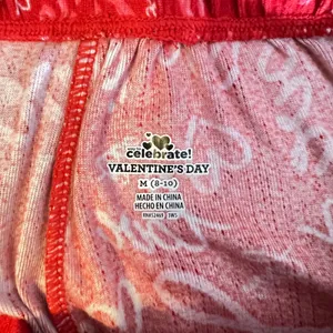 1250 | Heart Print Lettuce Trim Pajama Set Loungewear Red‎ Women XL 16-18 thumbnail 12