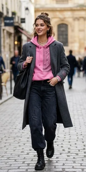 Helmut Lang "Inside Out" Repeat Text Logo Hoodie – Pink‎ (Size L) thumbnail 1